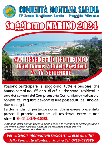 Soggiorno Marino 2024